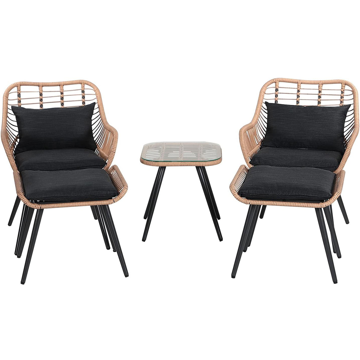 JOIVI 5 Piece Conversation set with Coffee Table