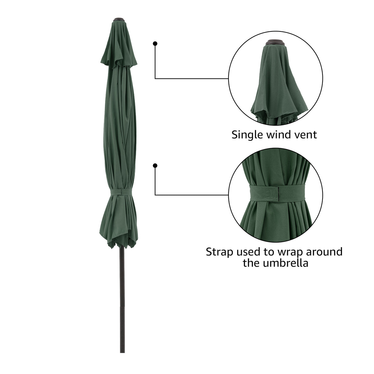 11' Outdoor Patio Table Market Umbrella with 8 Steel Ribs and Crank