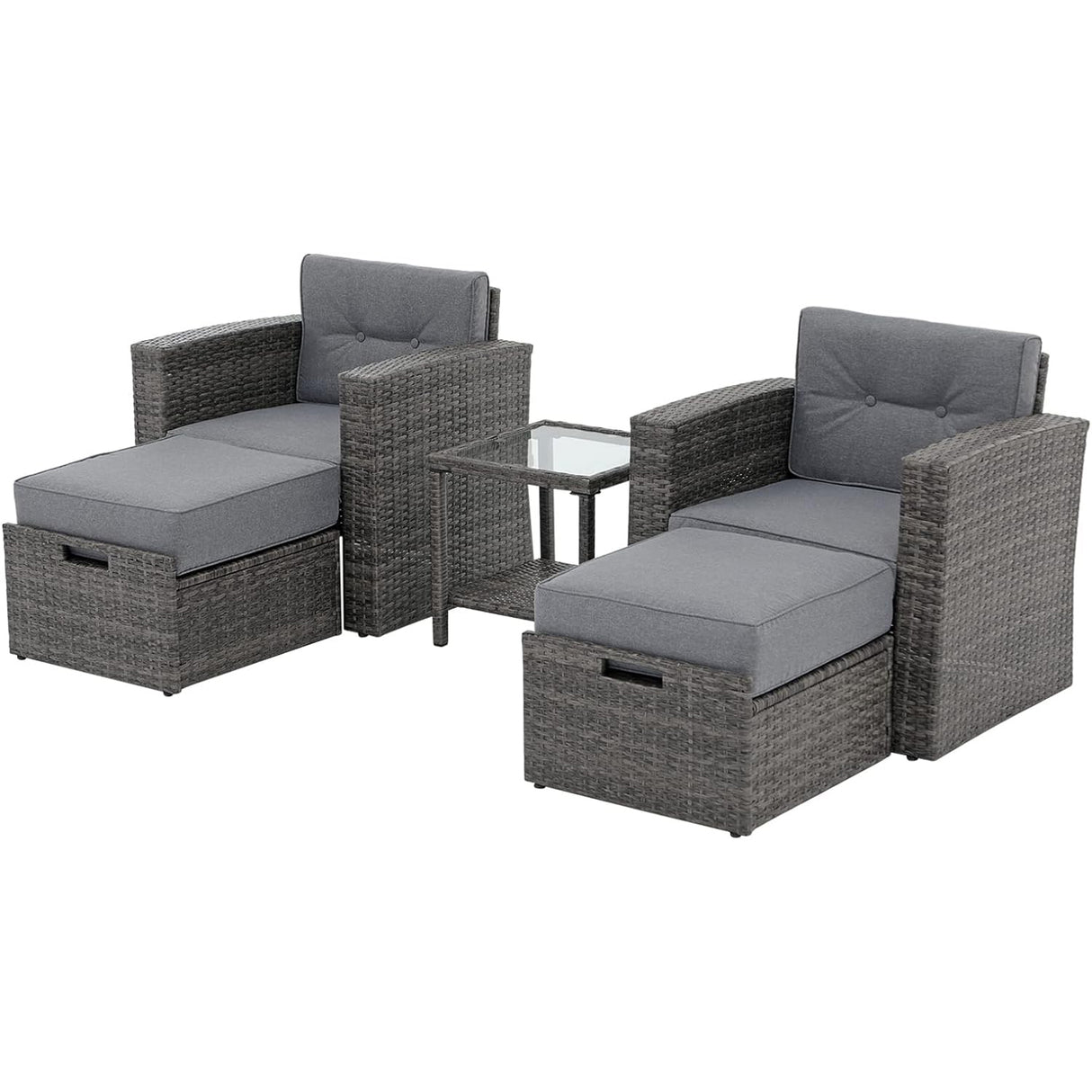 JOIVI 5 Pieces Wicker Patio Furniture Set Outdoor Patio Chairs