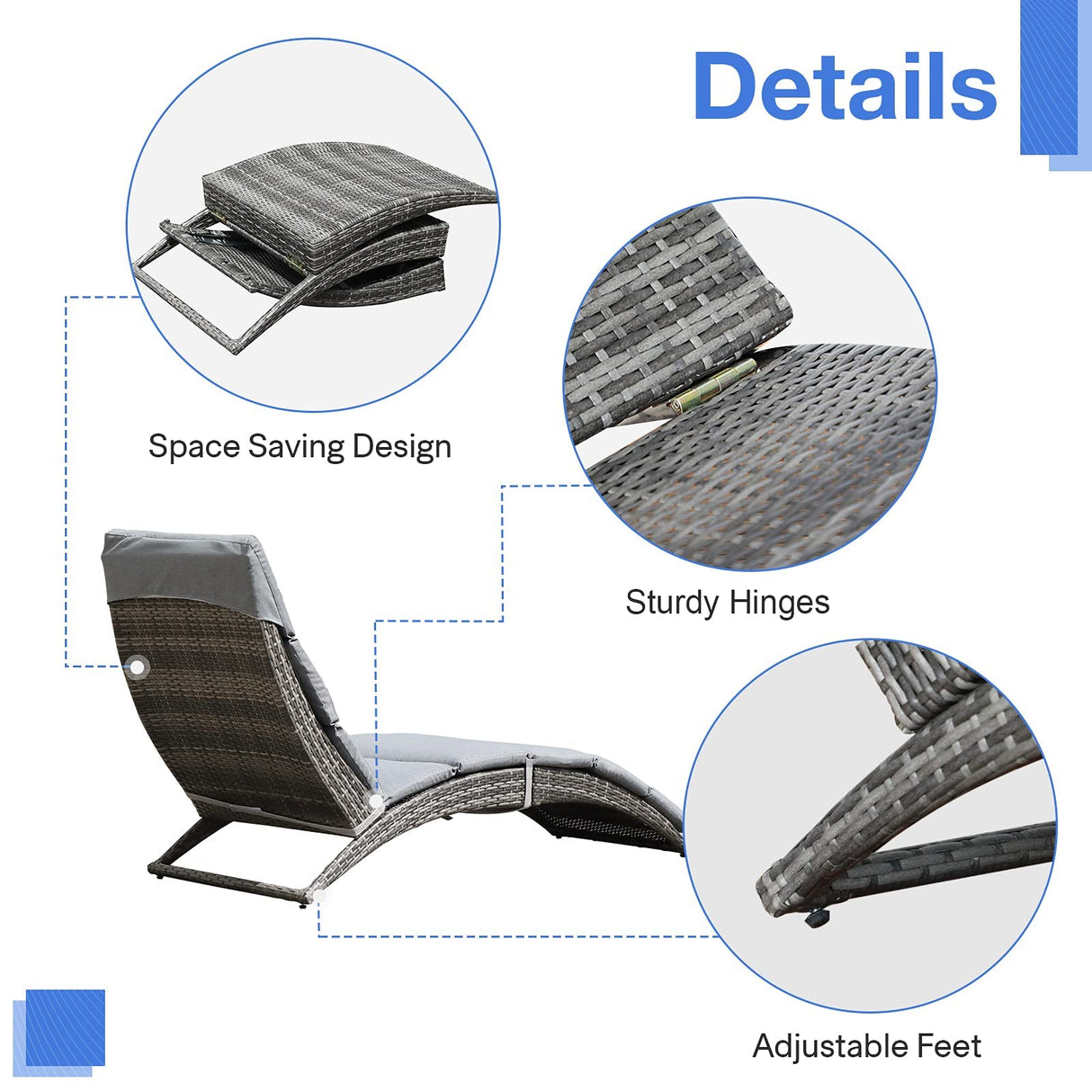 Patio Chaise Lounge Chair Set