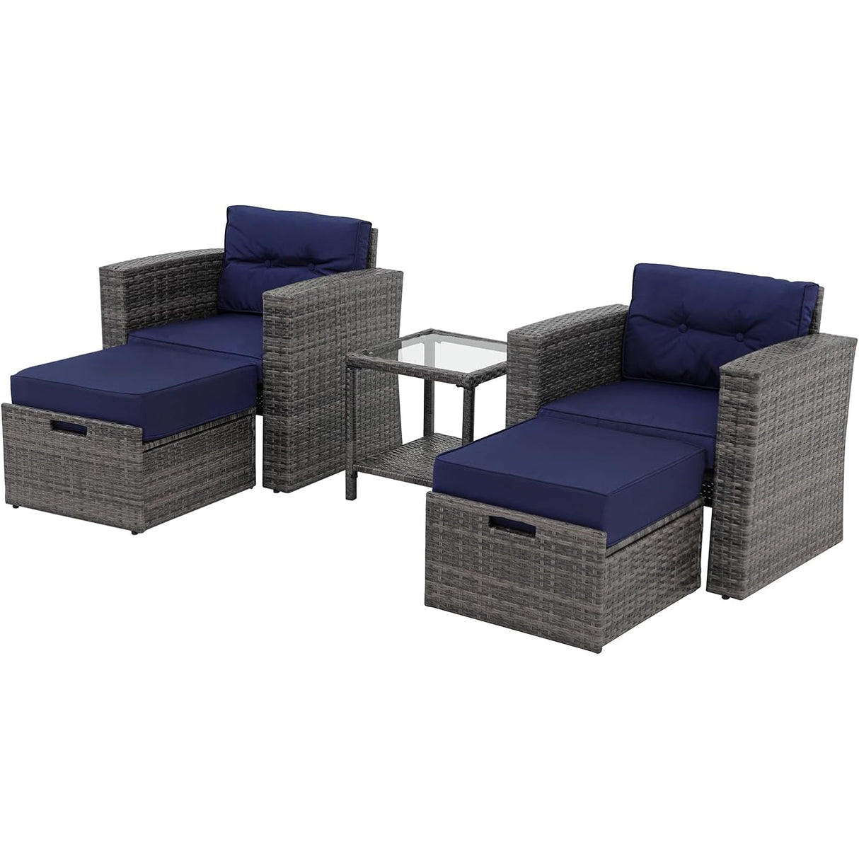 JOIVI 5 Pieces Wicker Patio Furniture Set Outdoor Patio Chairs
