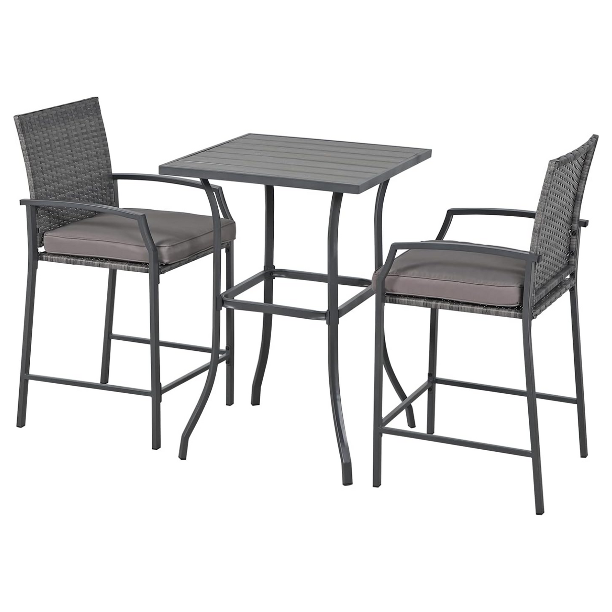 Outdoor Wicker Bar Stools Set