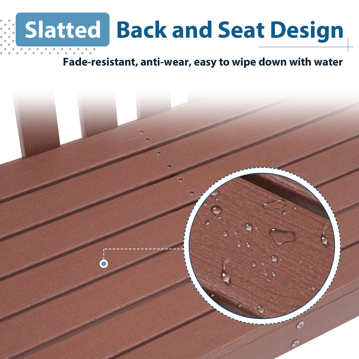 JOIVI Outdoor Patio Bench, Patio Bench for 2 Person with Armrest and Backrest