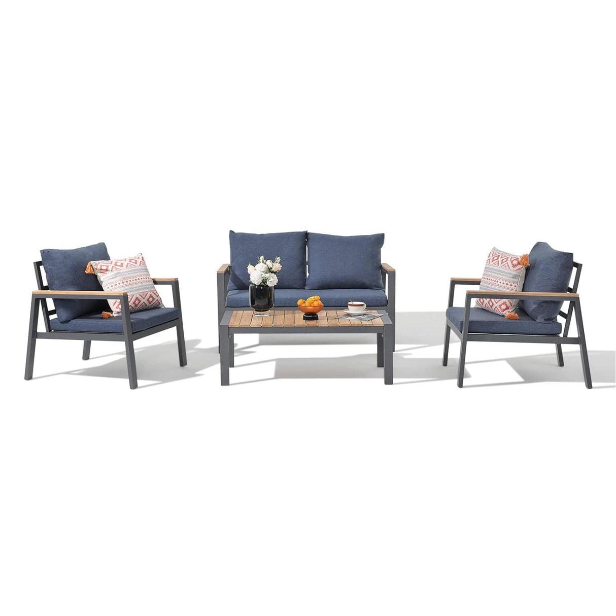 Aluminum Patio 4 Pieces Outdoor Couch Patio Furniture Set