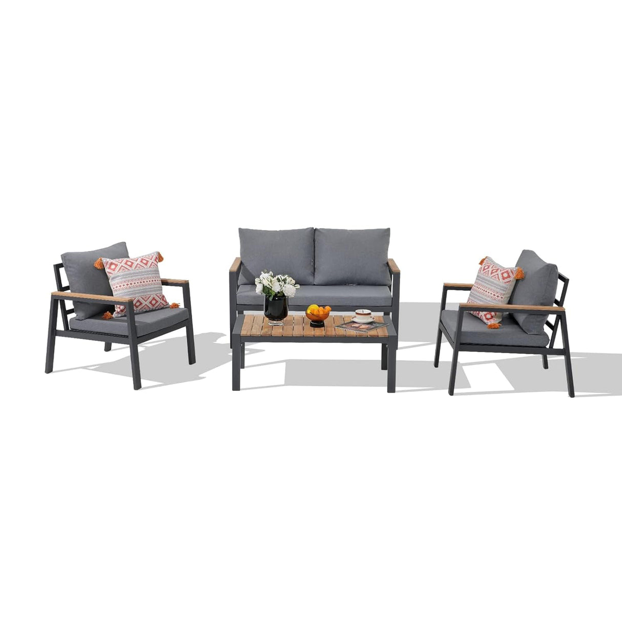 Aluminum Patio 4 Pieces Outdoor Couch Patio Furniture Set