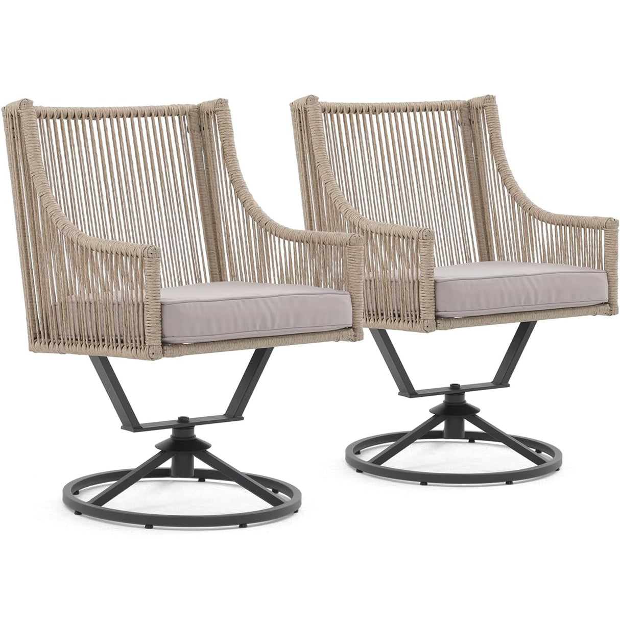 Outdoor 2 Piece Swivel Patio Chair Set