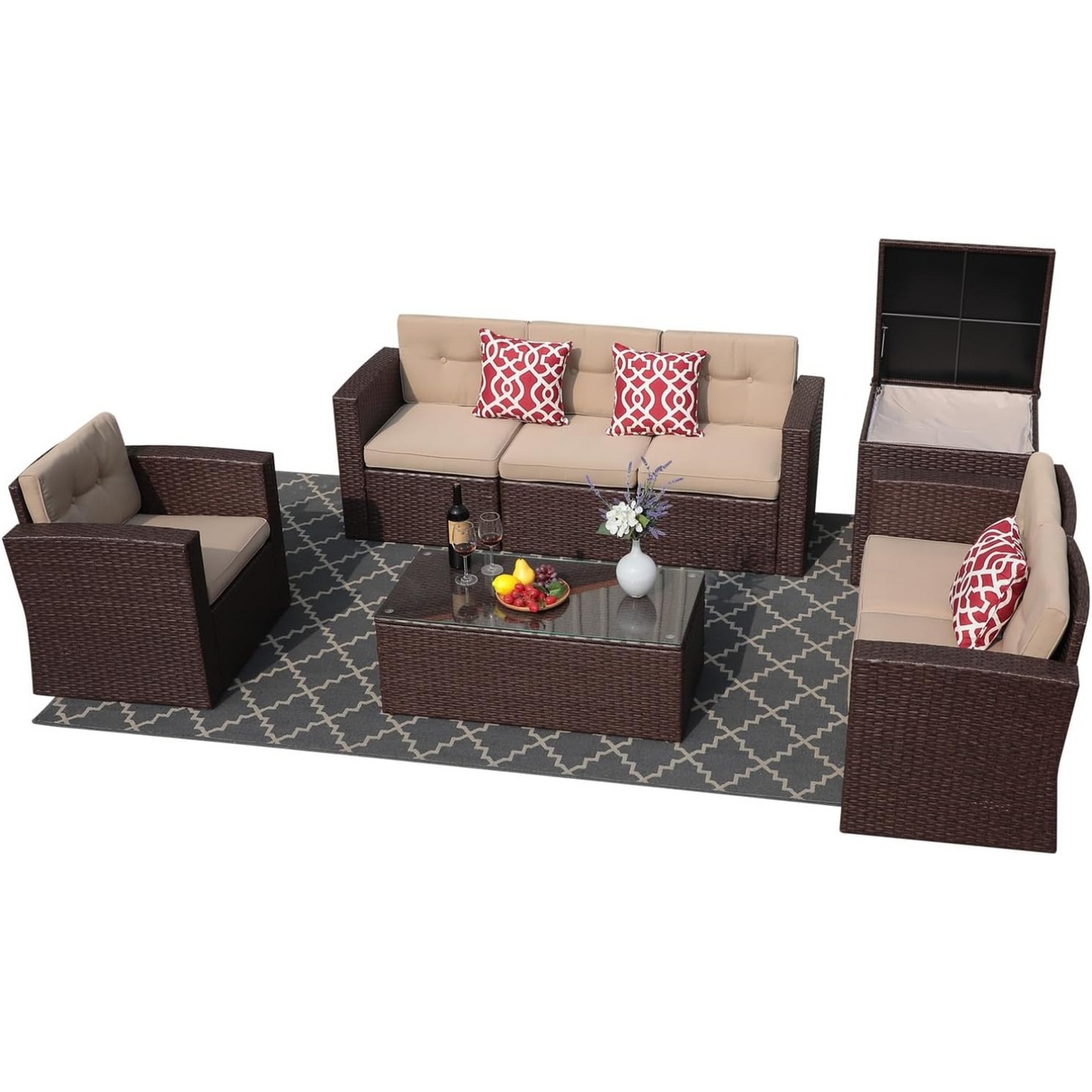 8 Pieces Patio Furniture Set