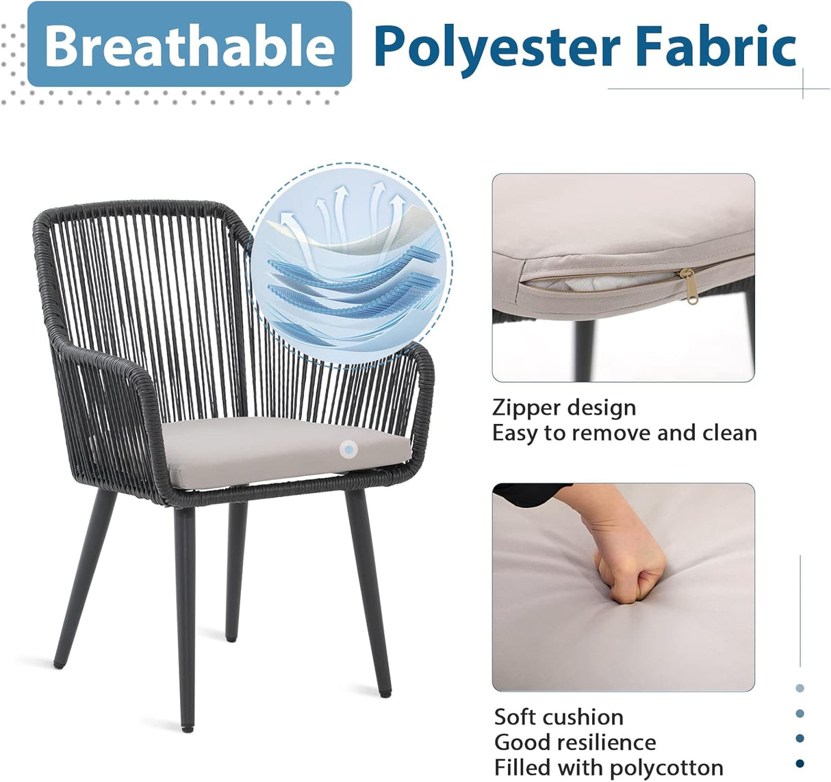 Patio Dining Chairs Set of 2