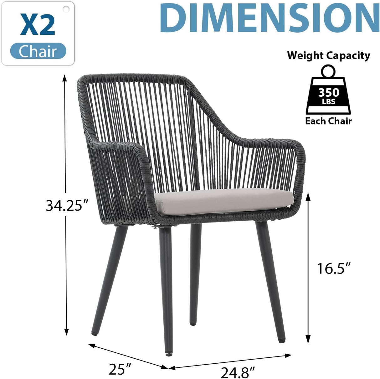 Patio Dining Chairs Set of 2