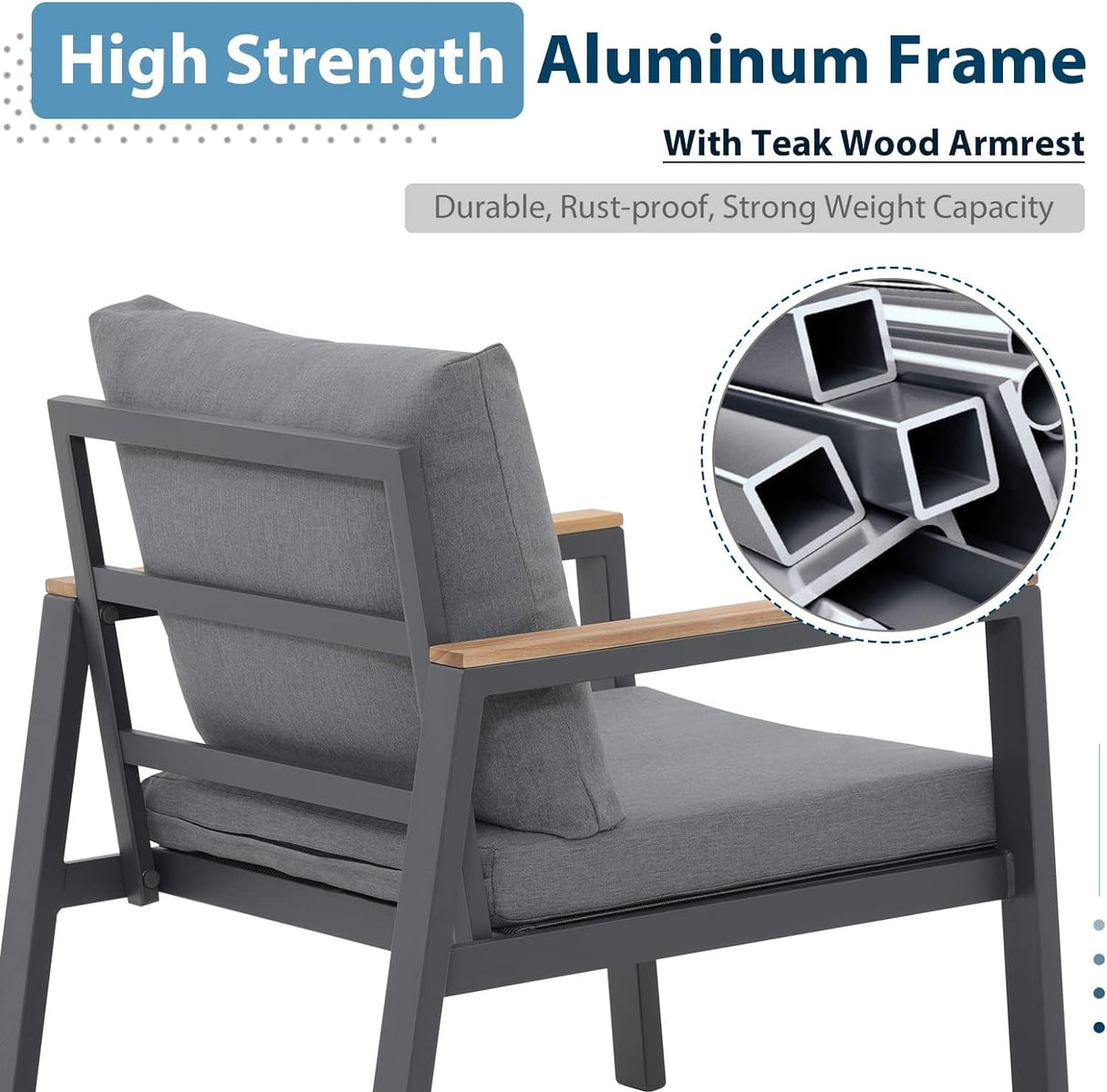 Aluminum Patio 4 Pieces Outdoor Couch Patio Furniture Set