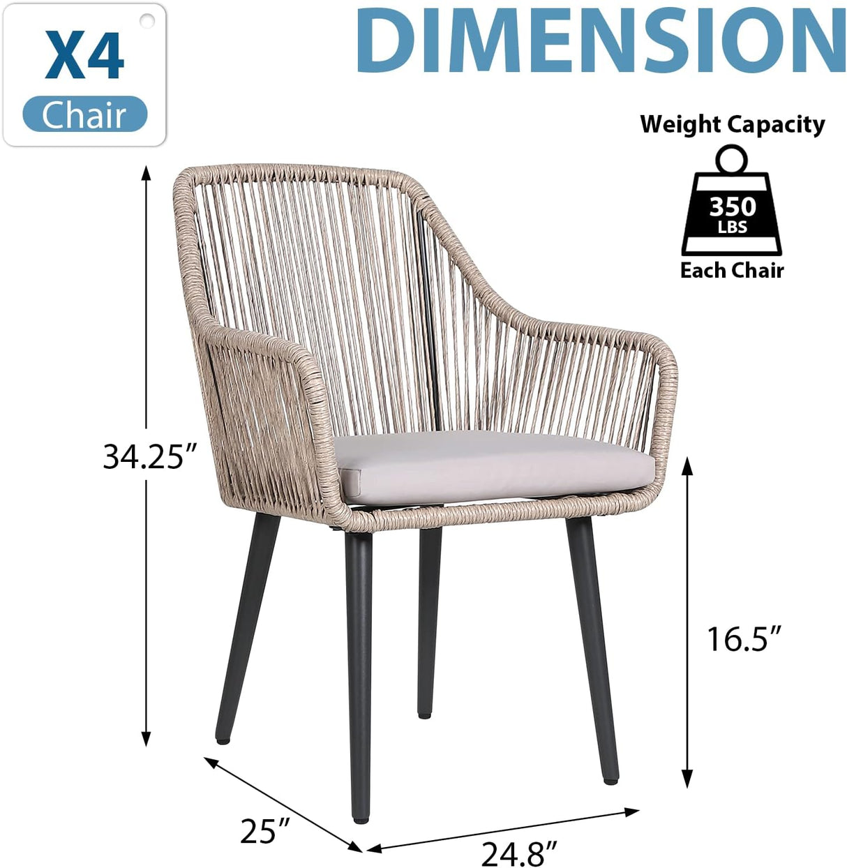 Outdoor Patio Dining Chairs Set