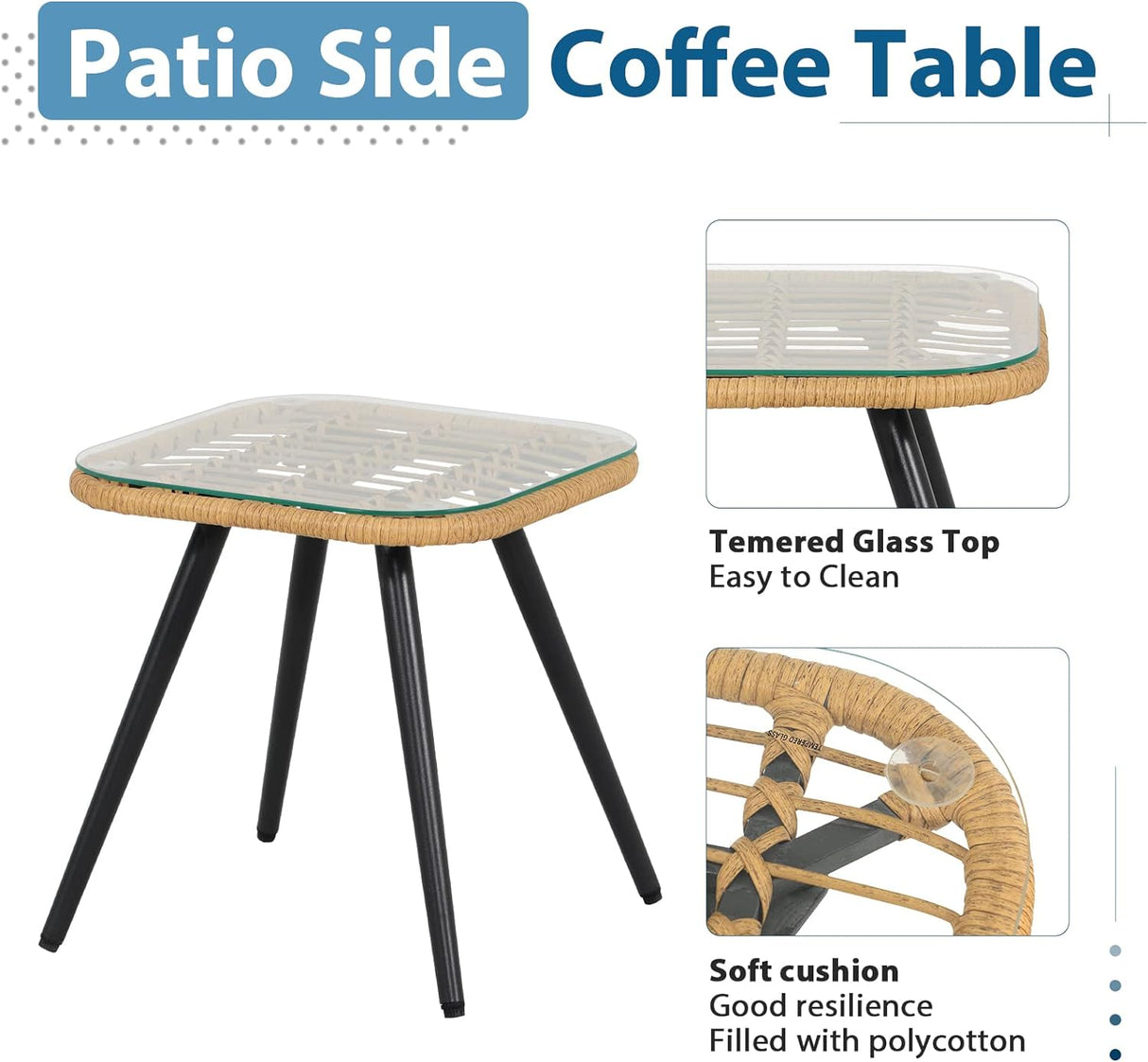 JOIVI 5 Piece Conversation set with Coffee Table