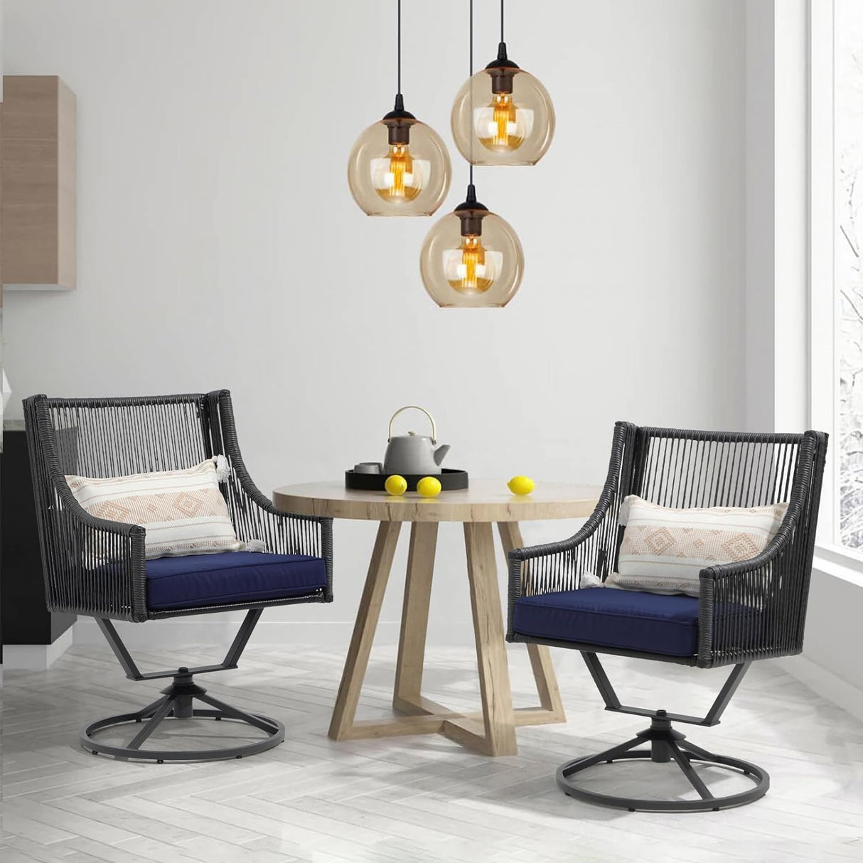 Outdoor 2 Piece Swivel Patio Chair Set