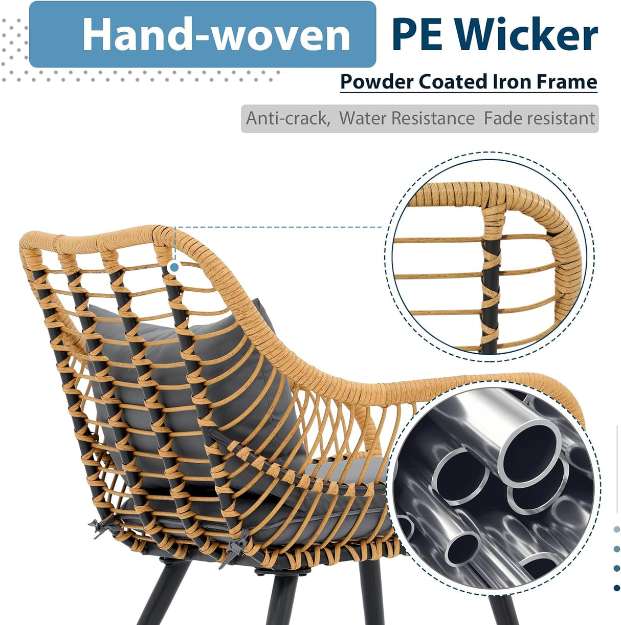 JOIVI 5 Piece Conversation set with Coffee Table