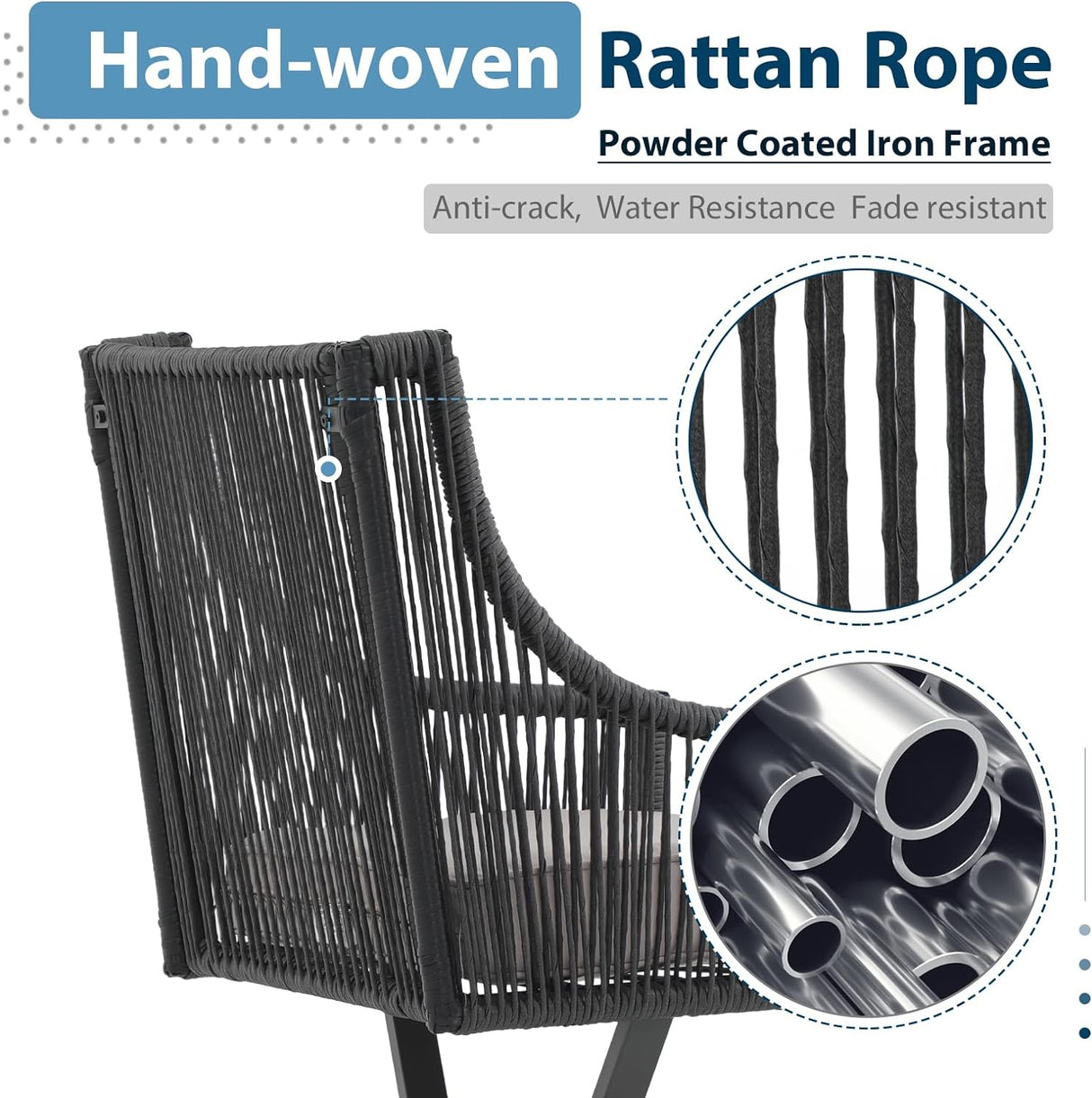 Outdoor 2 Piece Swivel Patio Chair Set