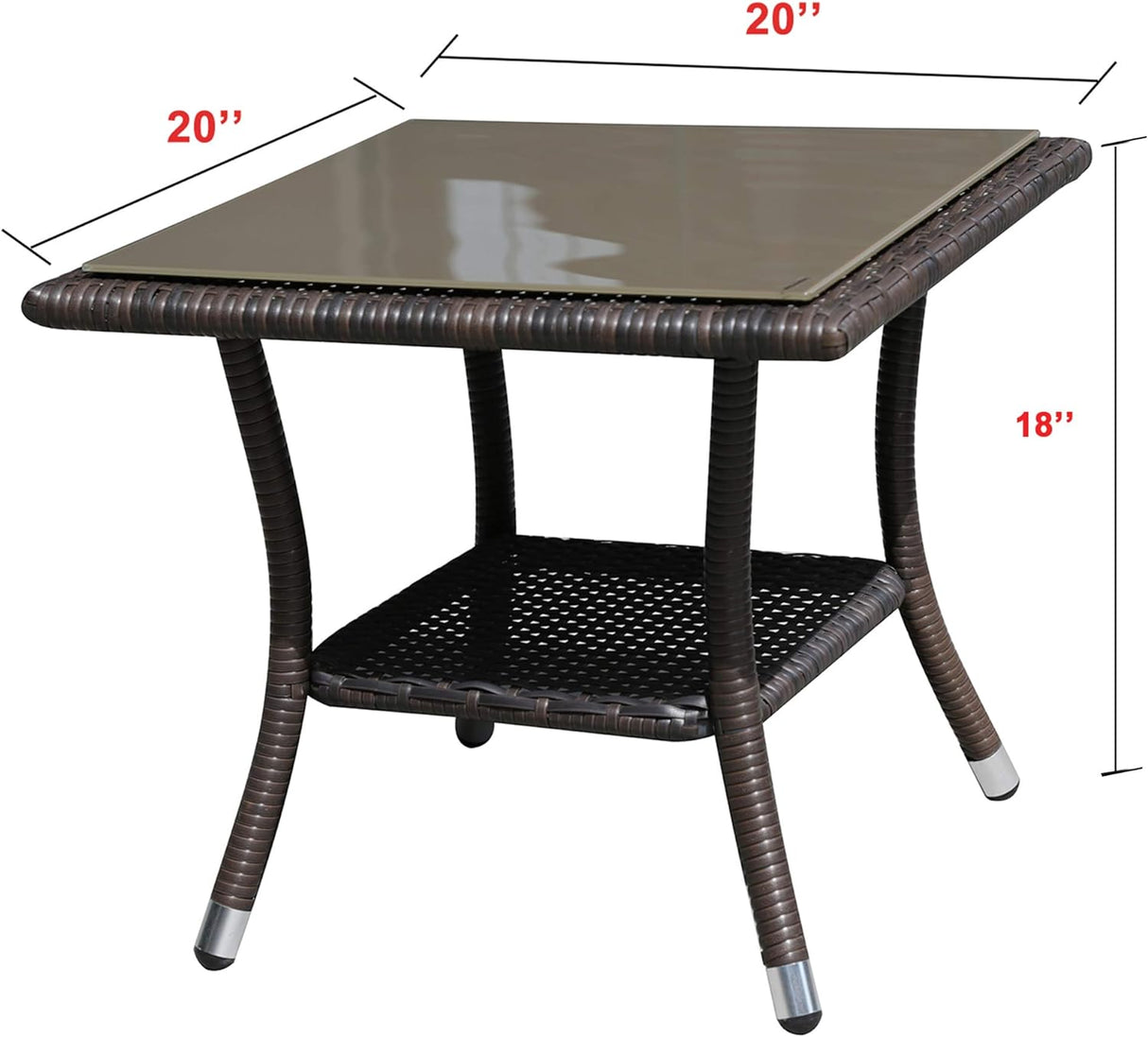 Super Patio 20" Outdoor Wicker Side Table