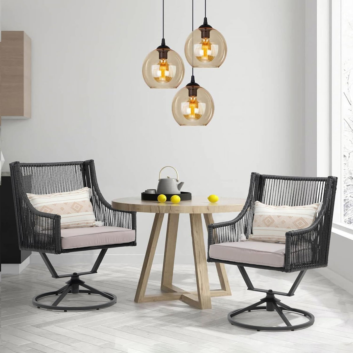 Outdoor 2 Piece Swivel Patio Chair Set