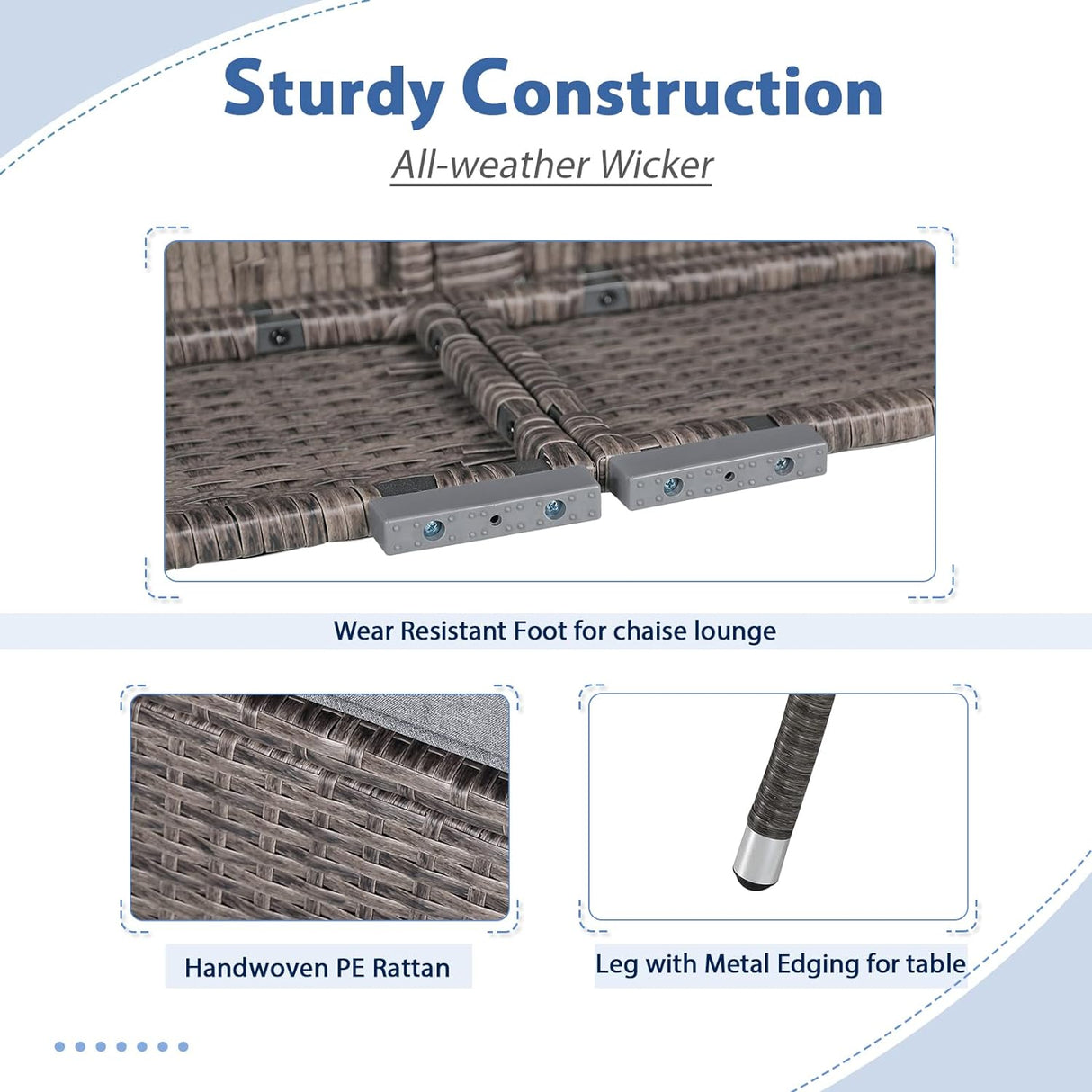 3 Piece Patio Pool Lounge Chairs