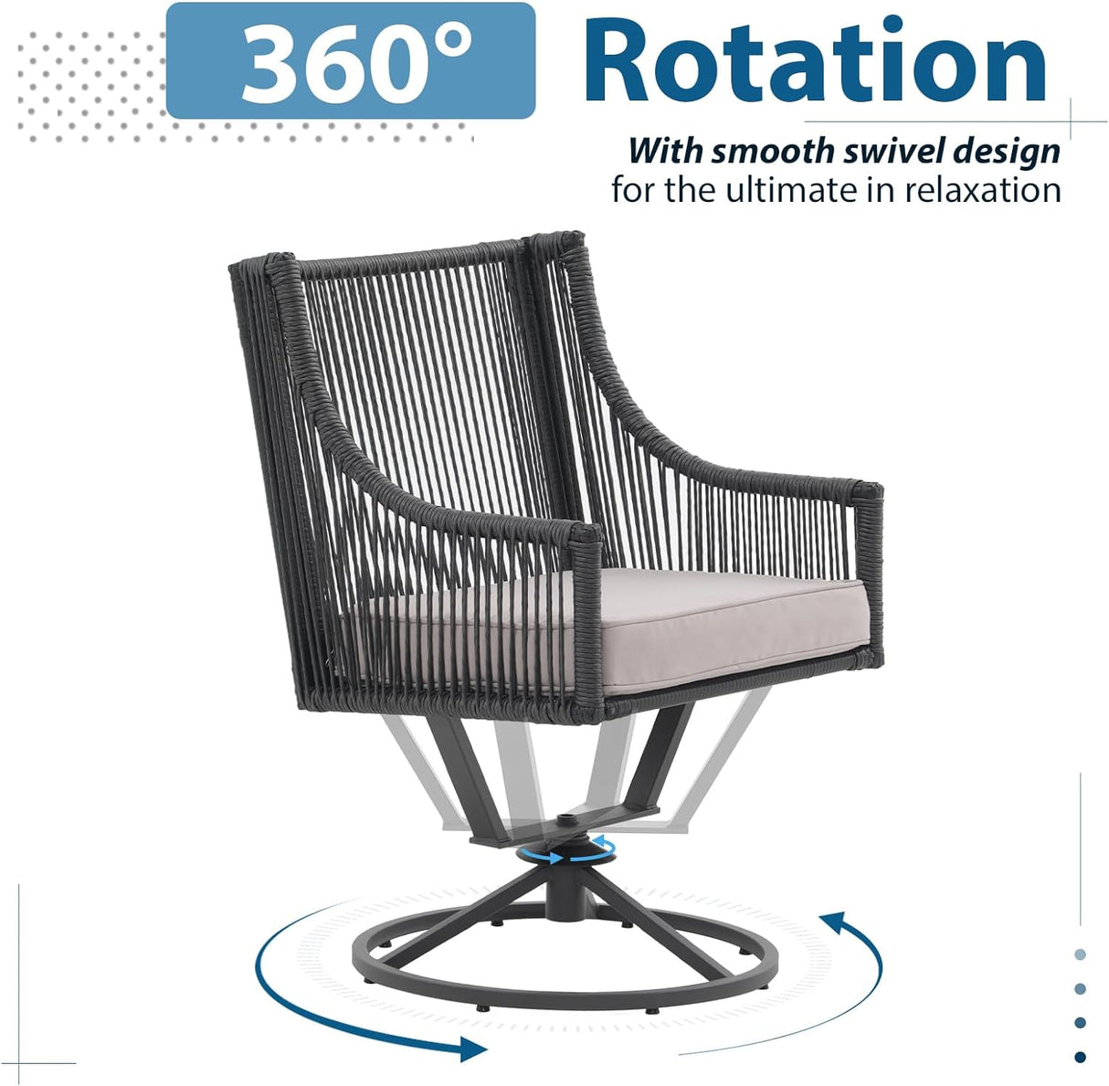 Outdoor 2 Piece Swivel Patio Chair Set