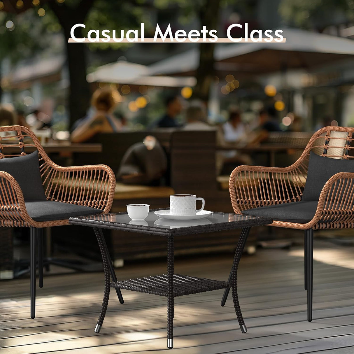 Super Patio 20" Outdoor Wicker Side Table