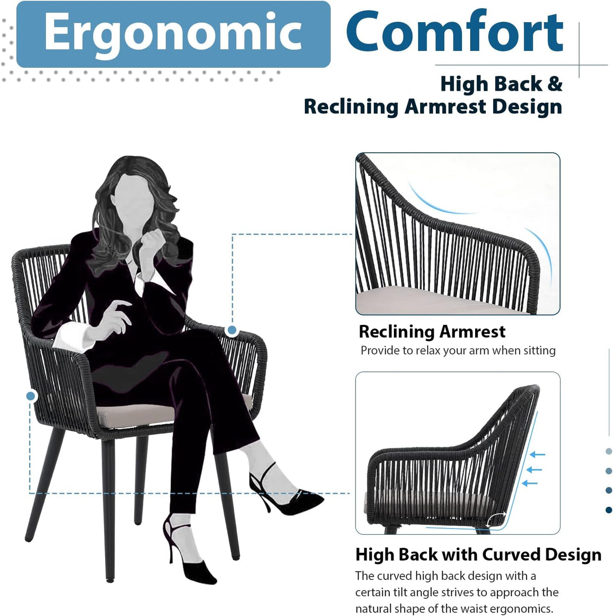 Patio Dining Chairs Set of 2