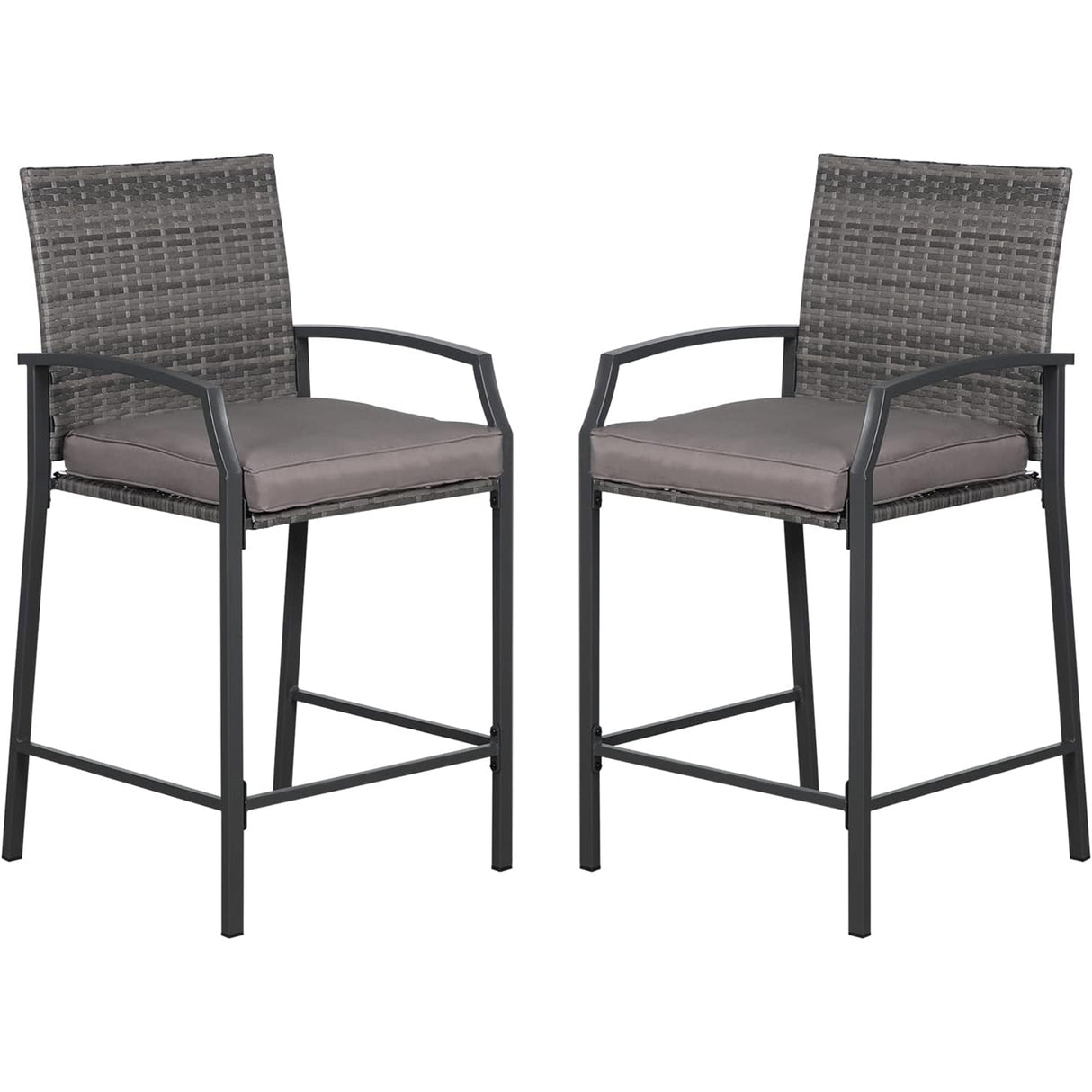 Outdoor Wicker Bar Stools Set