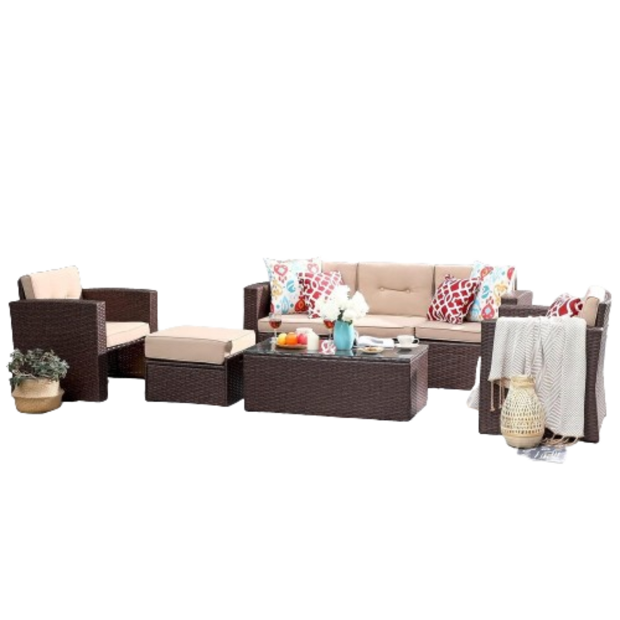 7 Piece Patio Furniture Conversation Set