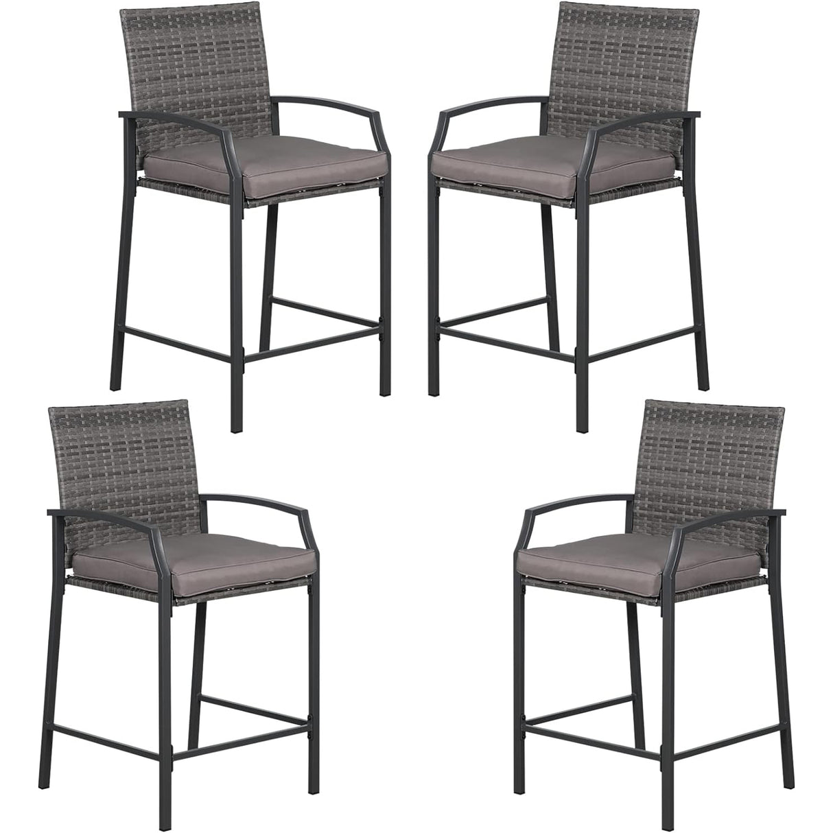 Outdoor Wicker Bar Stools Set