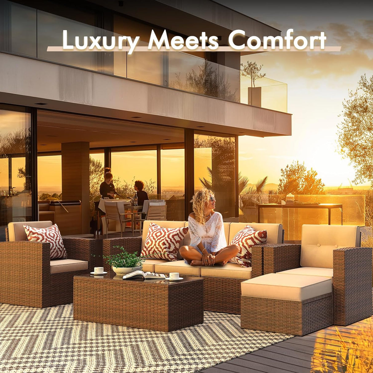 7 Piece Patio Furniture Conversation Set