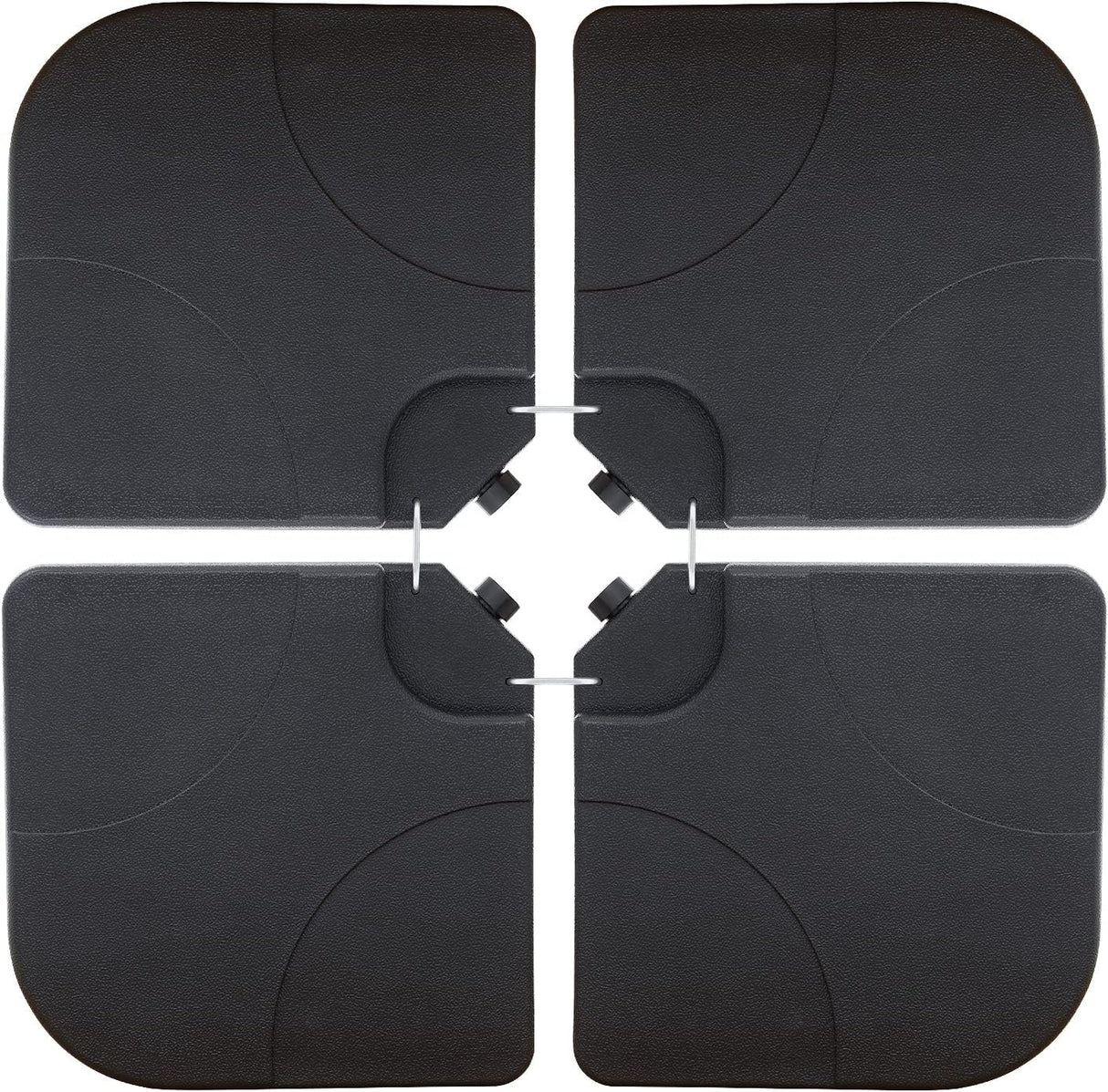 COBANA 4-Piece Cantilever Offset Patio Umbrella Base, Easy Filling Umbrella Stand Weights, Water/Sand Filled, Max 176lbs/72.4L