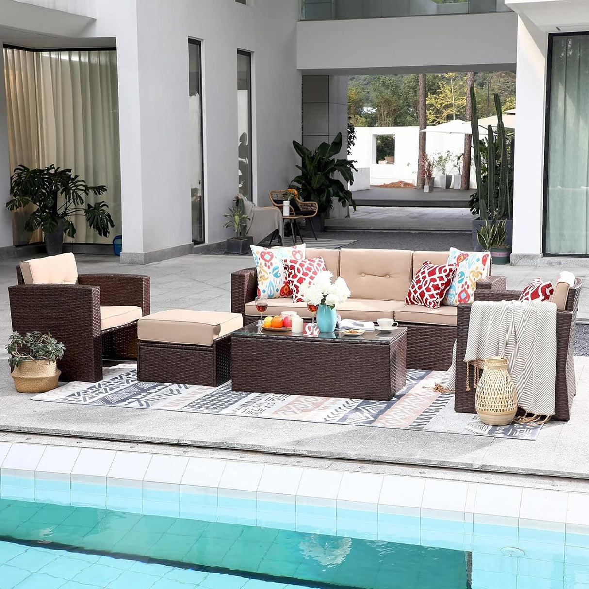 7 Piece Patio Furniture Conversation Set