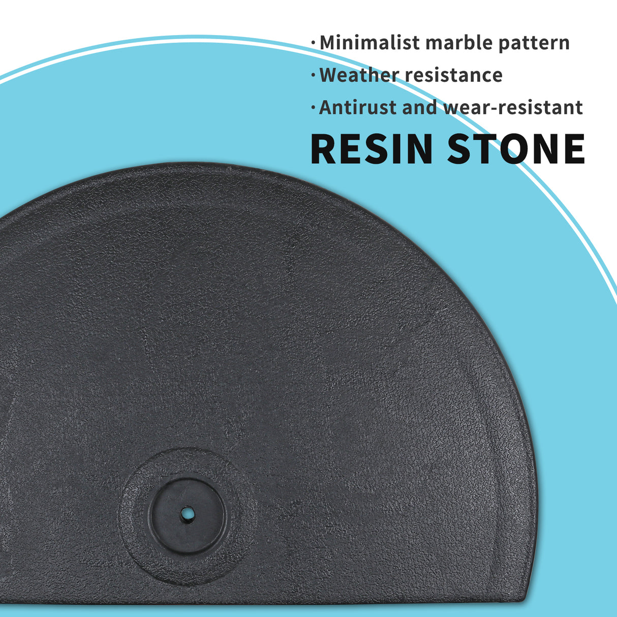 Half Round Patio Umbrella Base, Heavy-Duty Free Standing Resin Umbrella Stand