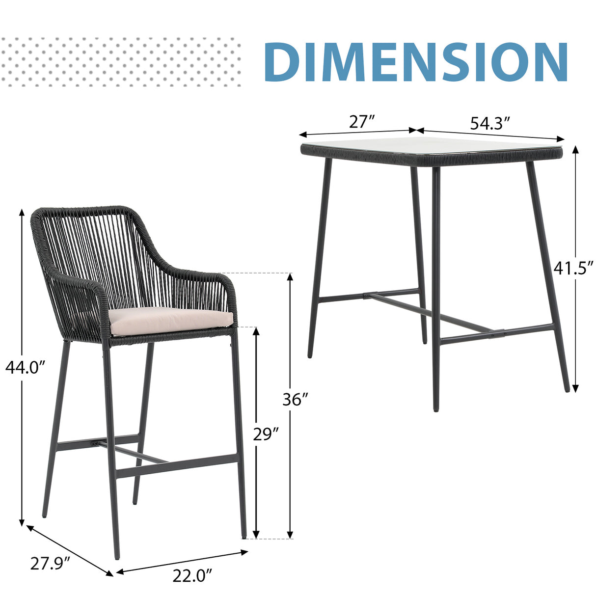 JOIVI 5-Piece Patio Bar Set