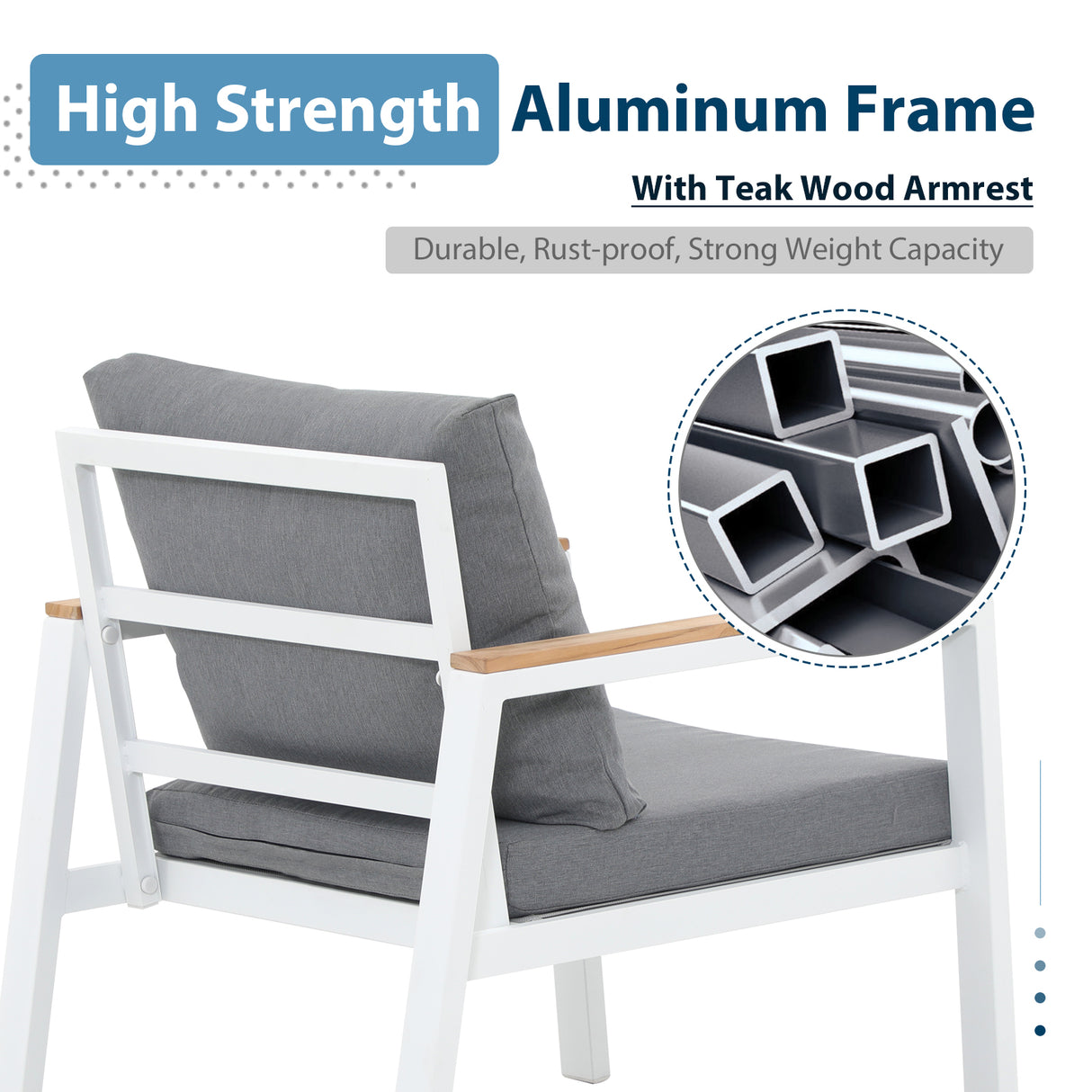 Aluminum Patio Furniture Set 5 Pieces