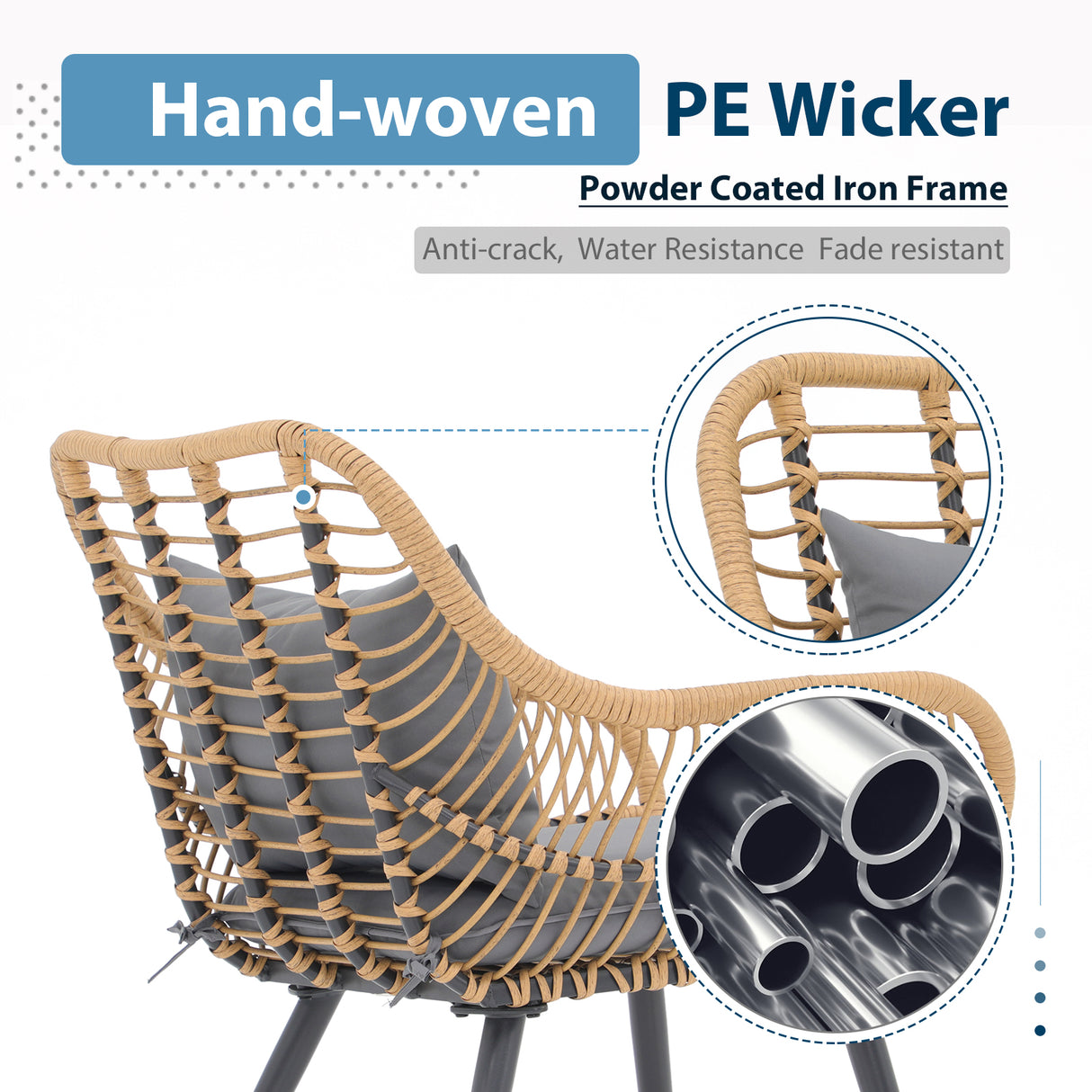 JOIVI Outdoor Wicker Chairs Set of 2