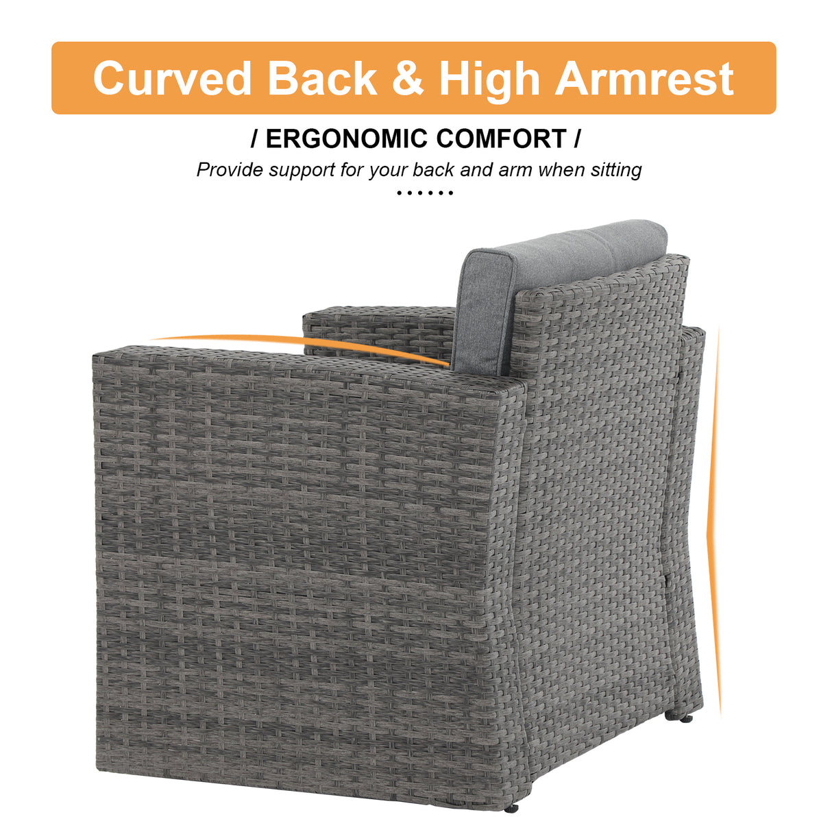 JOIVI Patio Outdoor Wicker Single Sofa