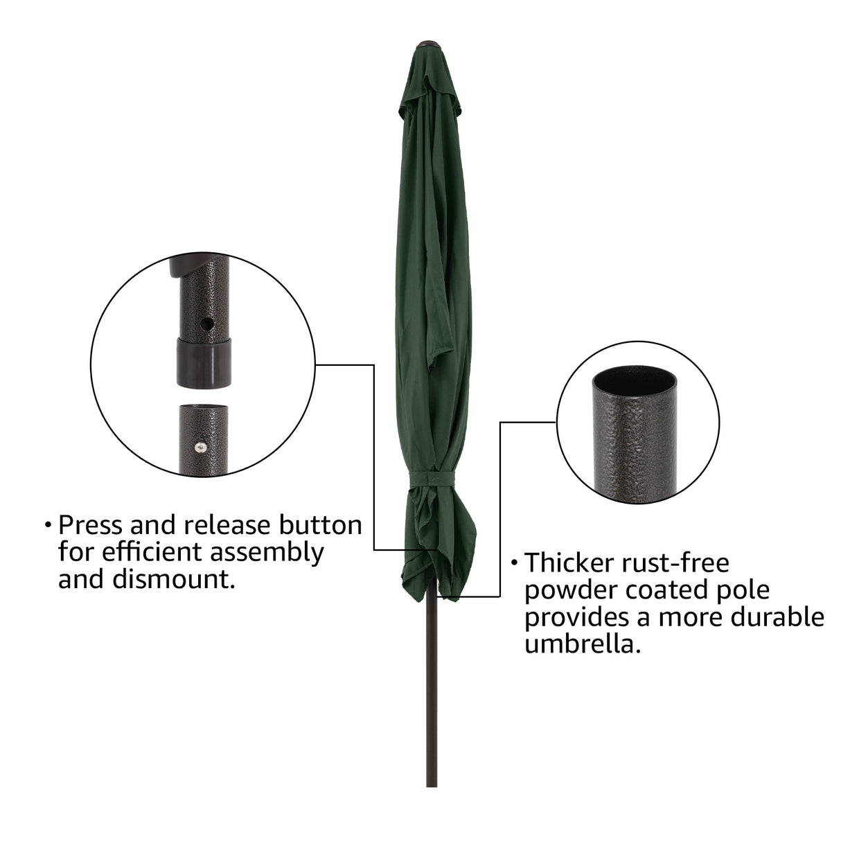 6.6 x 9.8ft Rectangular Patio Umbrella, Outdoor Table Market Umbrella with Push Button And Tilt/Crank, Dark Red/ Dark Blue / Beige / Turquoise