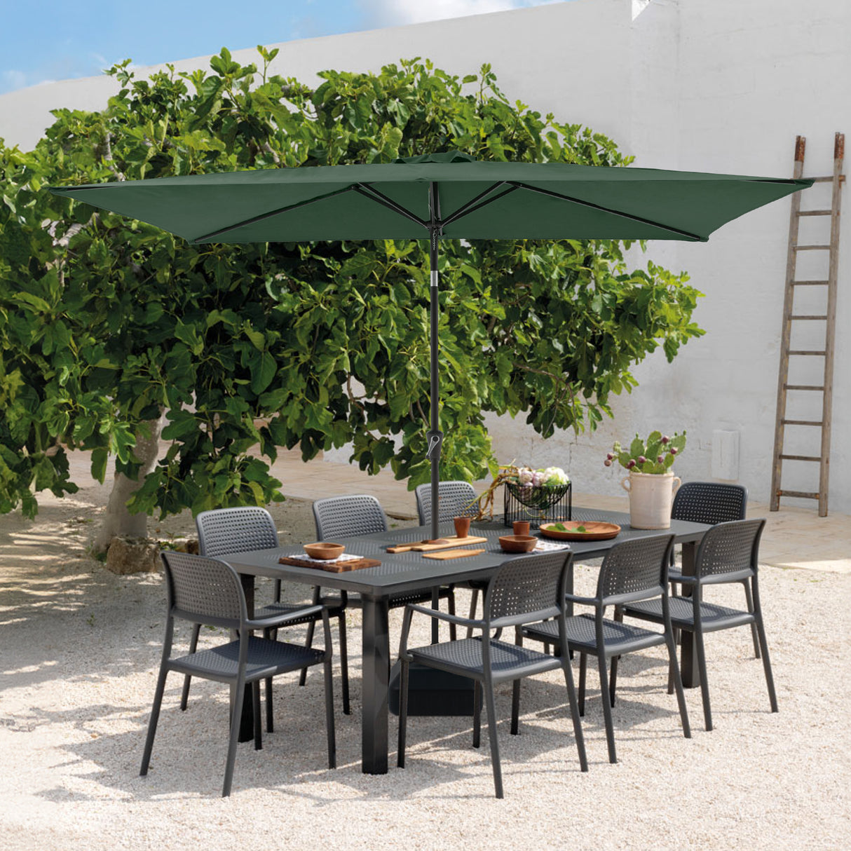 6.6 x 9.8ft Rectangular Patio Umbrella, Outdoor Table Market Umbrella with Push Button And Tilt/Crank, Dark Red/ Dark Blue / Beige / Turquoise