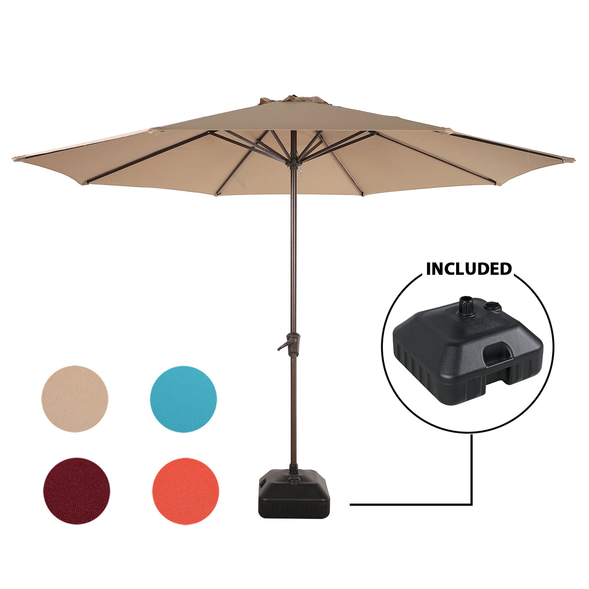 JOIVI 2 PCS Outdoor Patio Ottoman with Thick Cushions,Brown - JOIVI