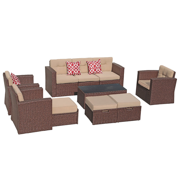 Rattan discount wicker sectional