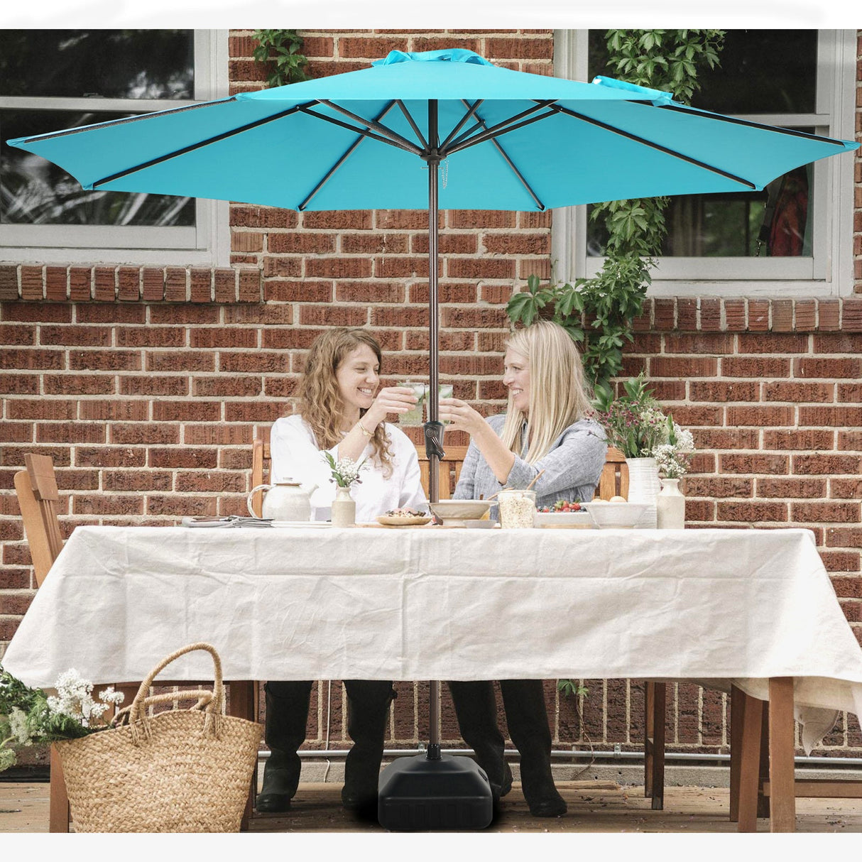 JOIVI 2 PCS Outdoor Patio Ottoman with Thick Cushions,Brown - JOIVI