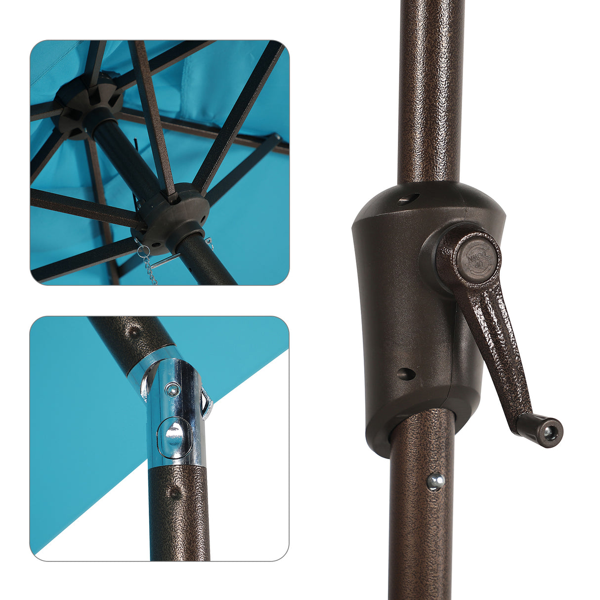 JOIVI 2 PCS Outdoor Patio Ottoman with Thick Cushions,Brown - JOIVI