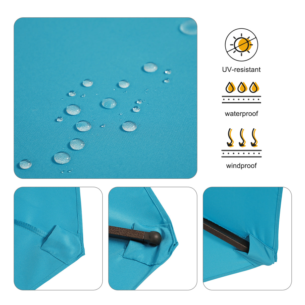 JOIVI 2 PCS Outdoor Patio Ottoman with Thick Cushions,Brown - JOIVI