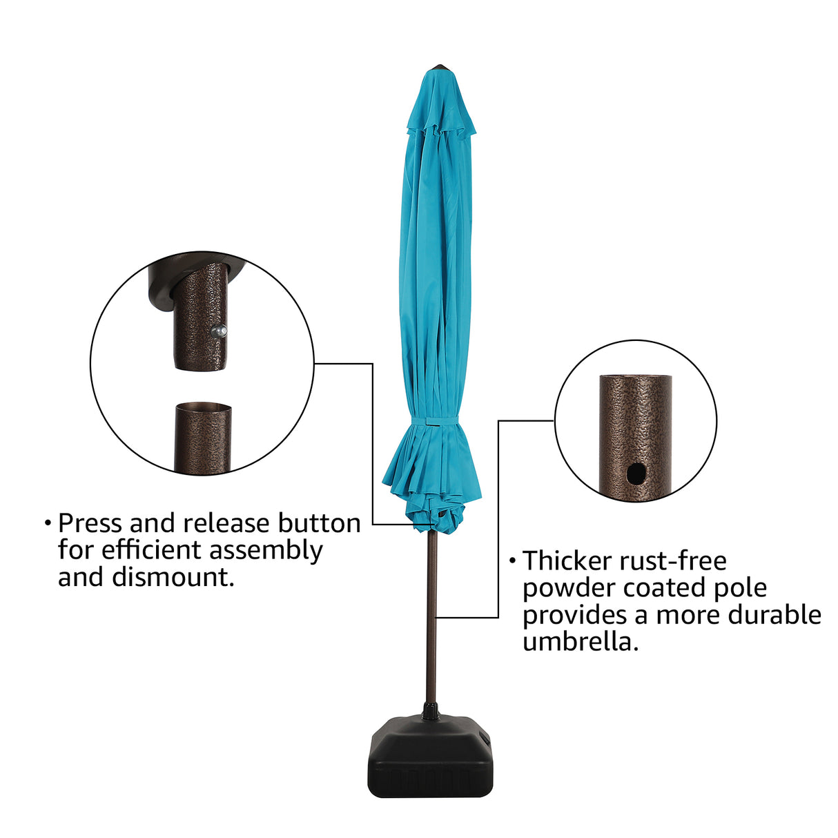 JOIVI 2 PCS Outdoor Patio Ottoman with Thick Cushions,Brown - JOIVI