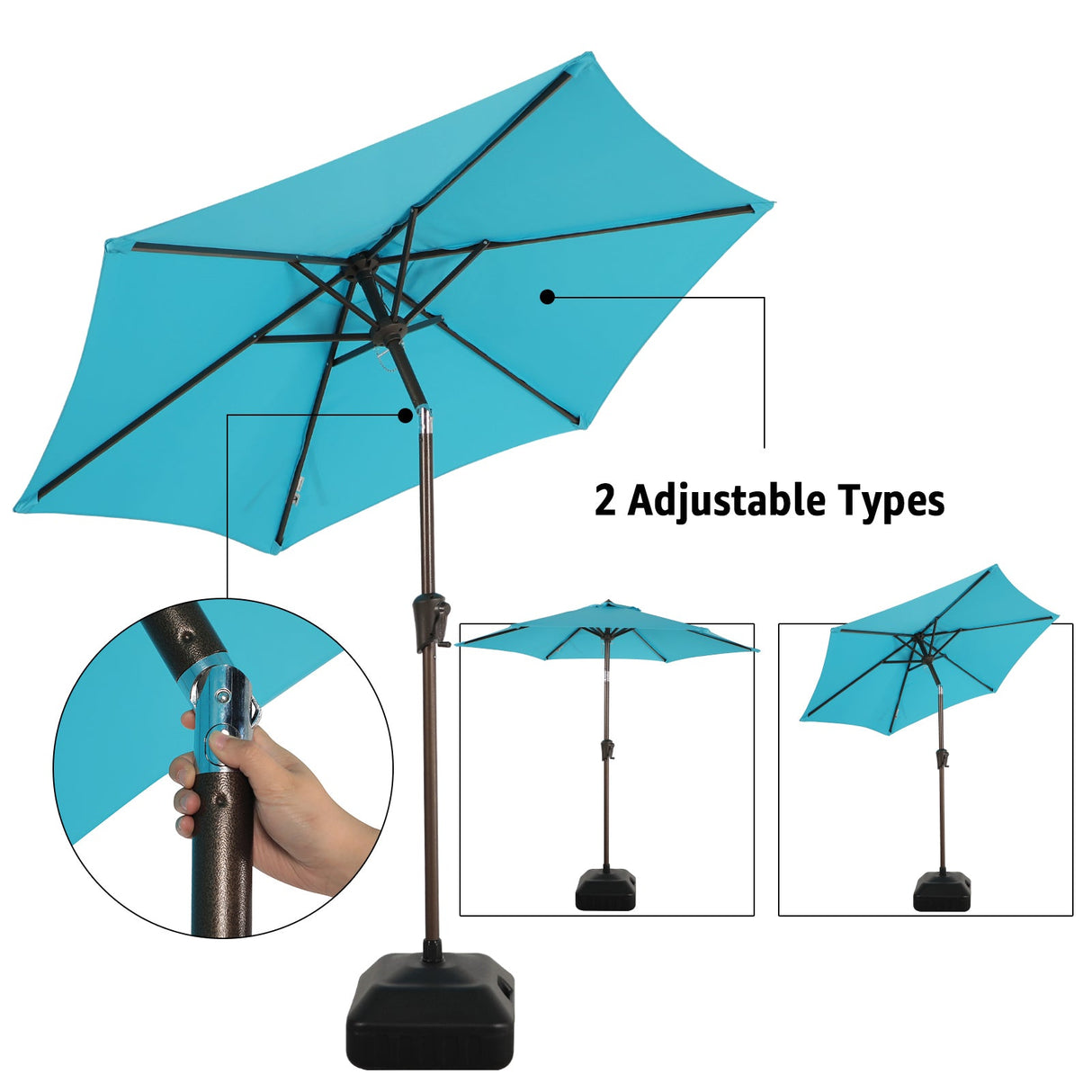 JOIVI 2 PCS Outdoor Patio Ottoman with Thick Cushions,Brown - JOIVI