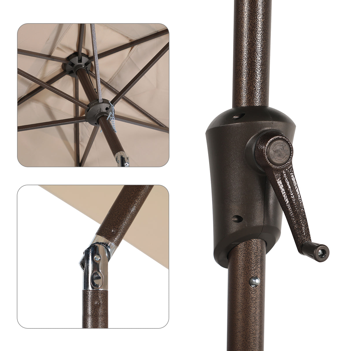 JOIVI 2 PCS Outdoor Patio Ottoman with Thick Cushions,Brown - JOIVI