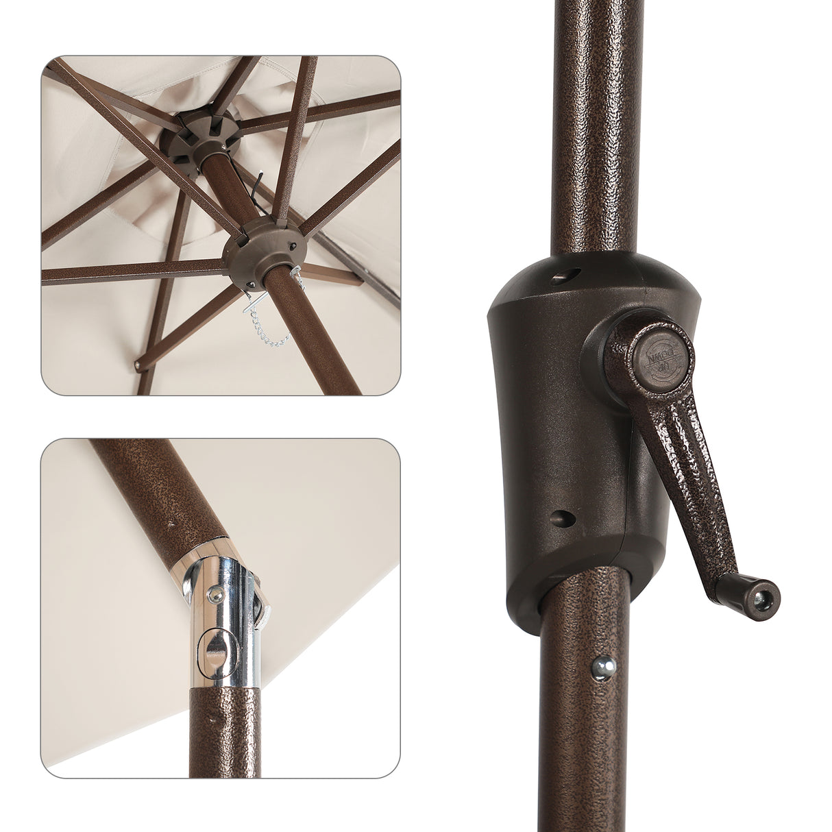 JOIVI 2 PCS Outdoor Patio Ottoman with Thick Cushions,Brown - JOIVI