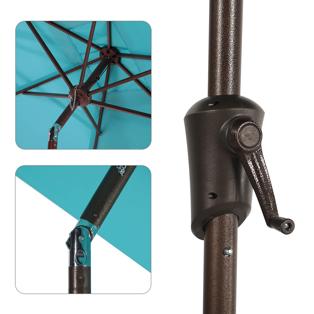 JOIVI 2 PCS Outdoor Patio Ottoman with Thick Cushions,Brown - JOIVI