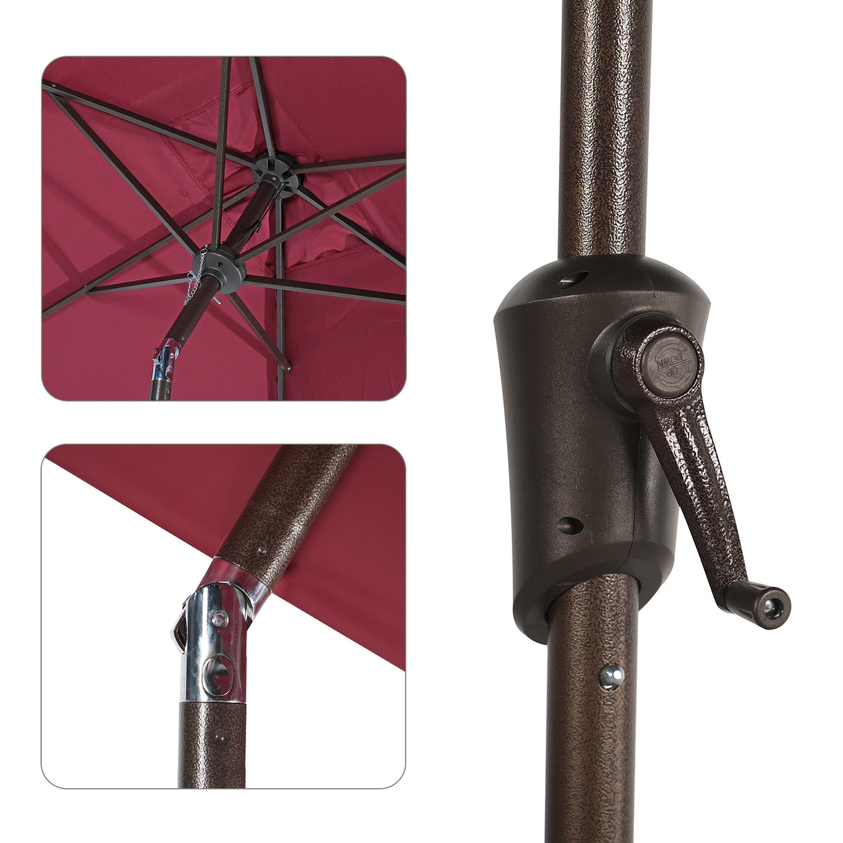 JOIVI 2 PCS Outdoor Patio Ottoman with Thick Cushions,Brown - JOIVI