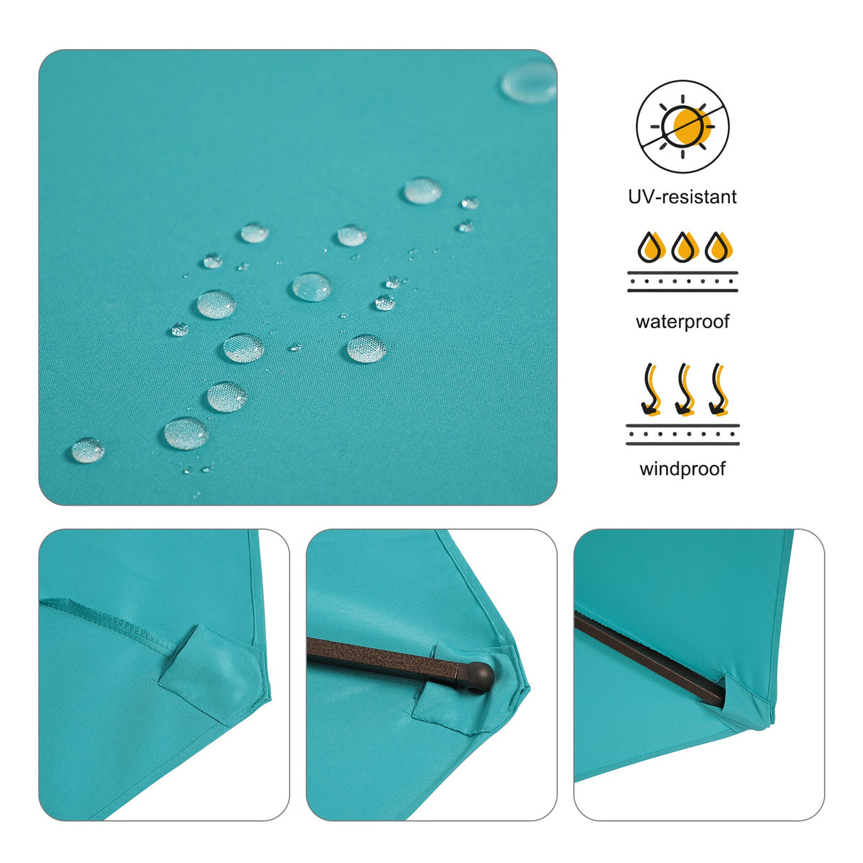 JOIVI 2 PCS Outdoor Patio Ottoman with Thick Cushions,Brown - JOIVI